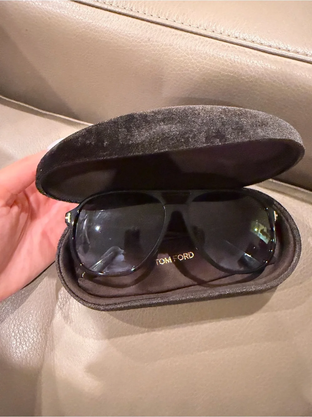 Tom Ford Black Aviator Sunglasses with Dark Lenses